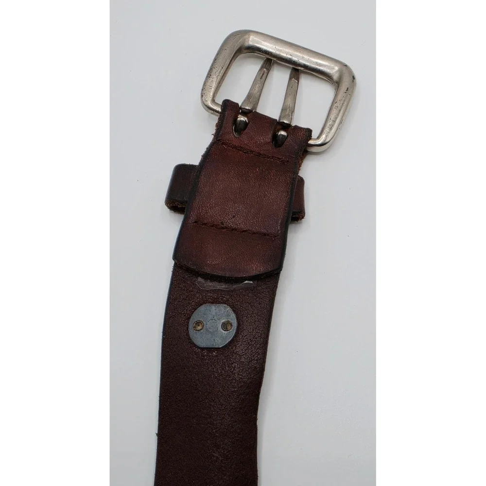 Perry Ellis America Mens Brown Vegetable Tanned Leather Belt Sz 42  Argentina